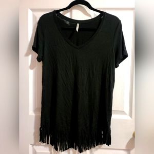Tresics black fringe top